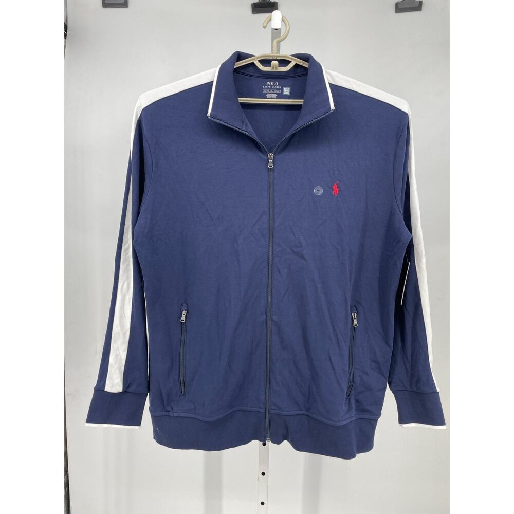 Polo Ralph Lauren Mens Sweater XLT Blue Collared Zipped Pockets Lightweight